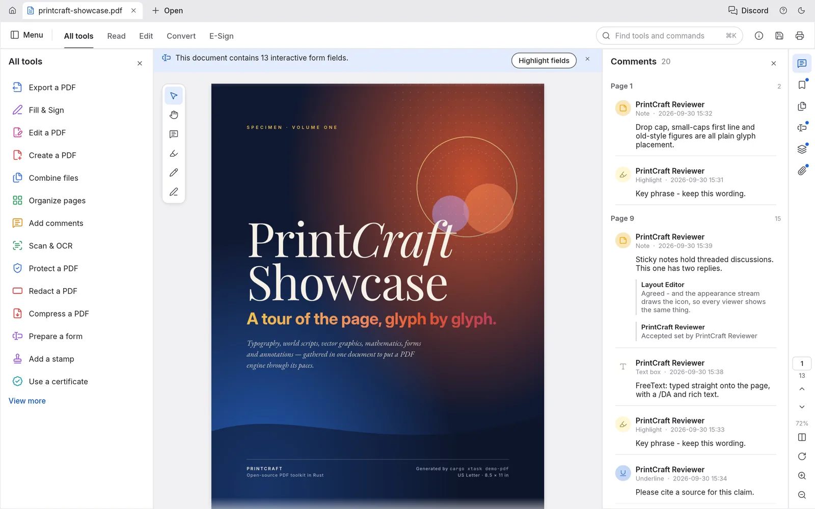 PdfCraft, ArtCraft's open-source take on Acrobat
