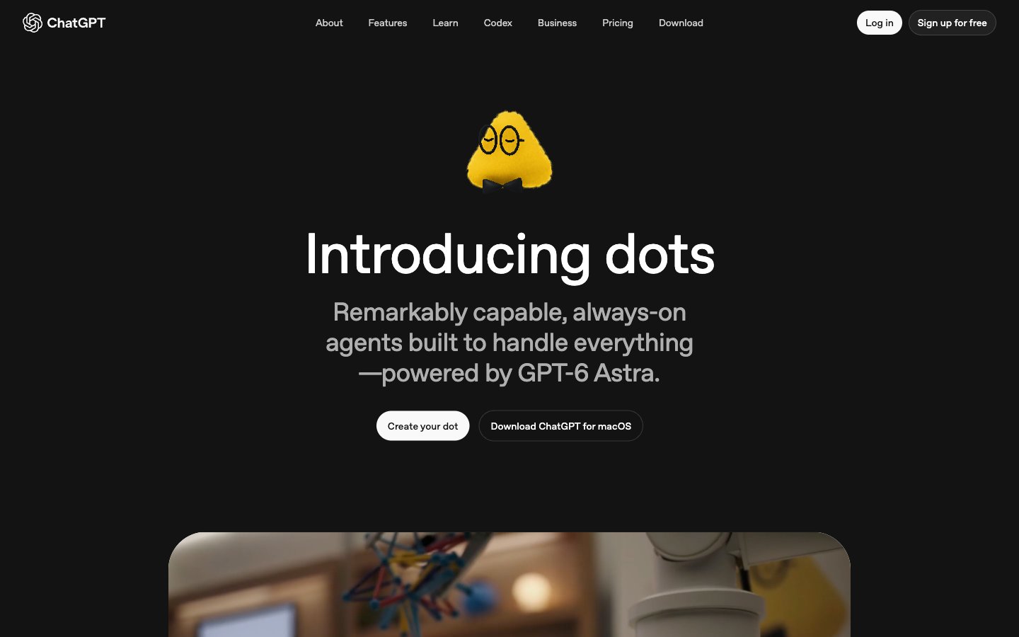Dots website homepage