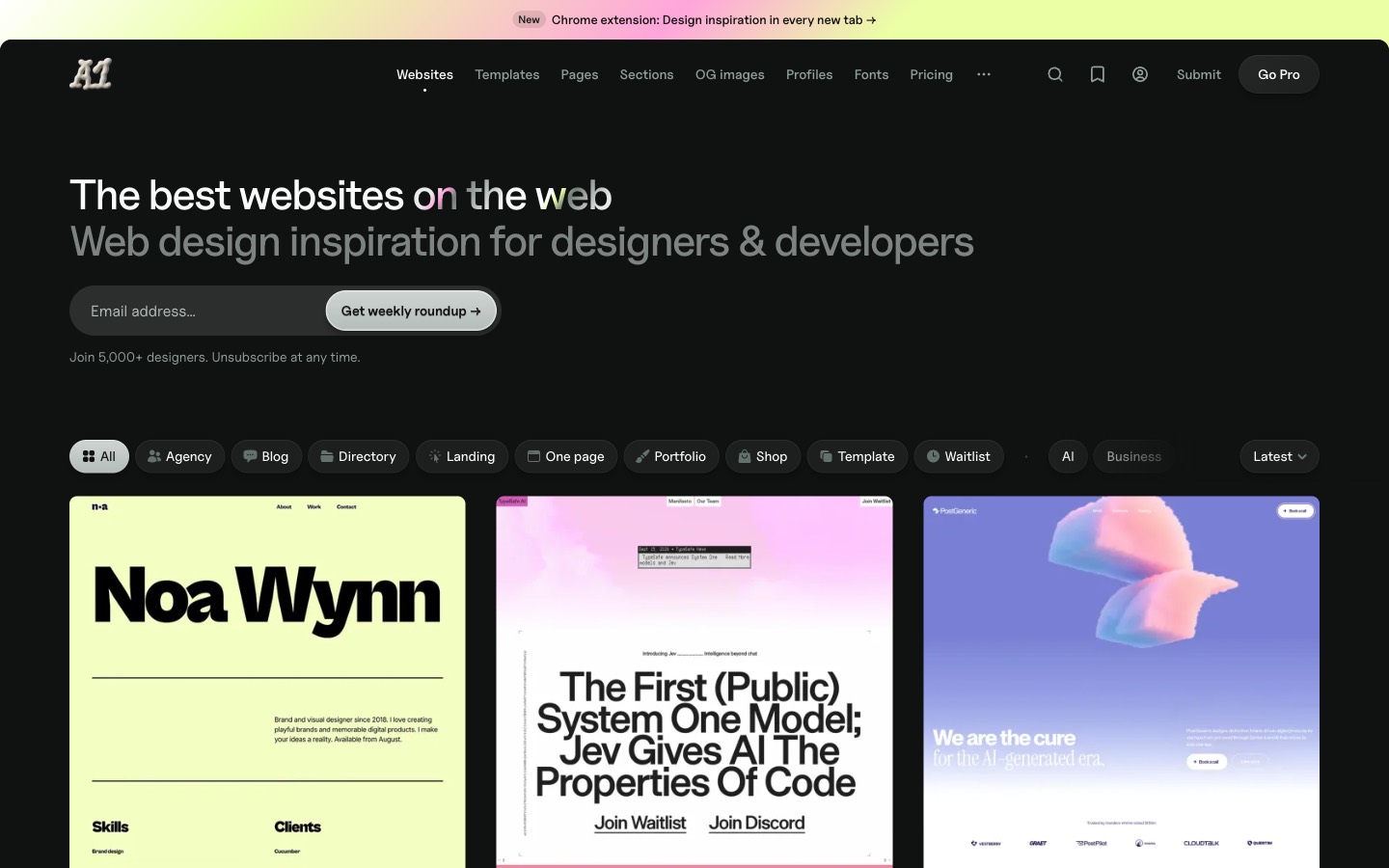 A1 website homepage