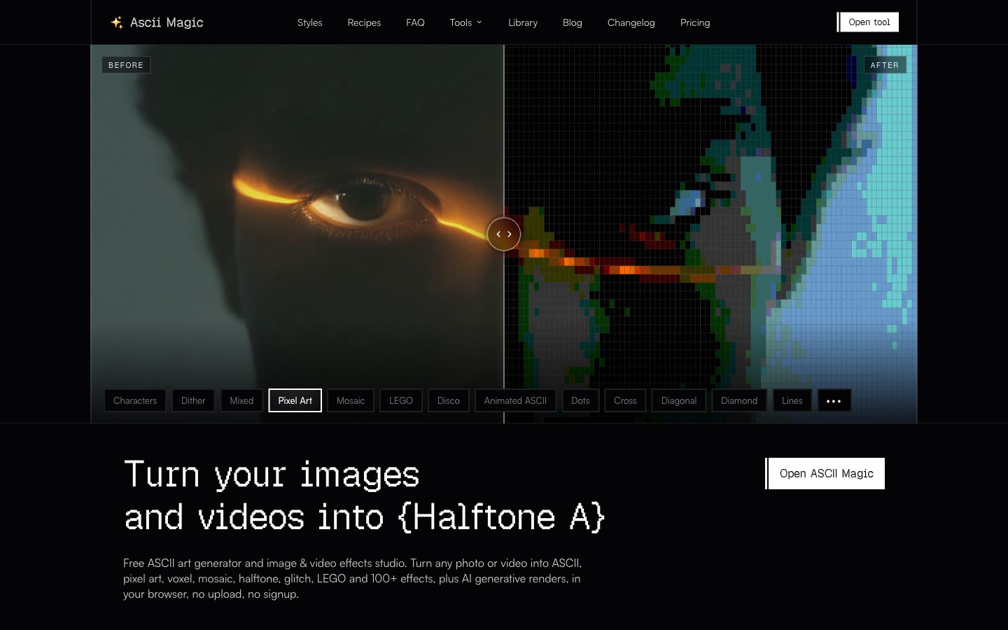 ASCII Magic website homepage