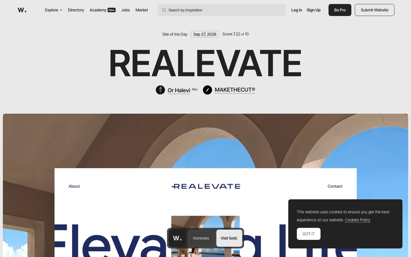 Awwwards website homepage
