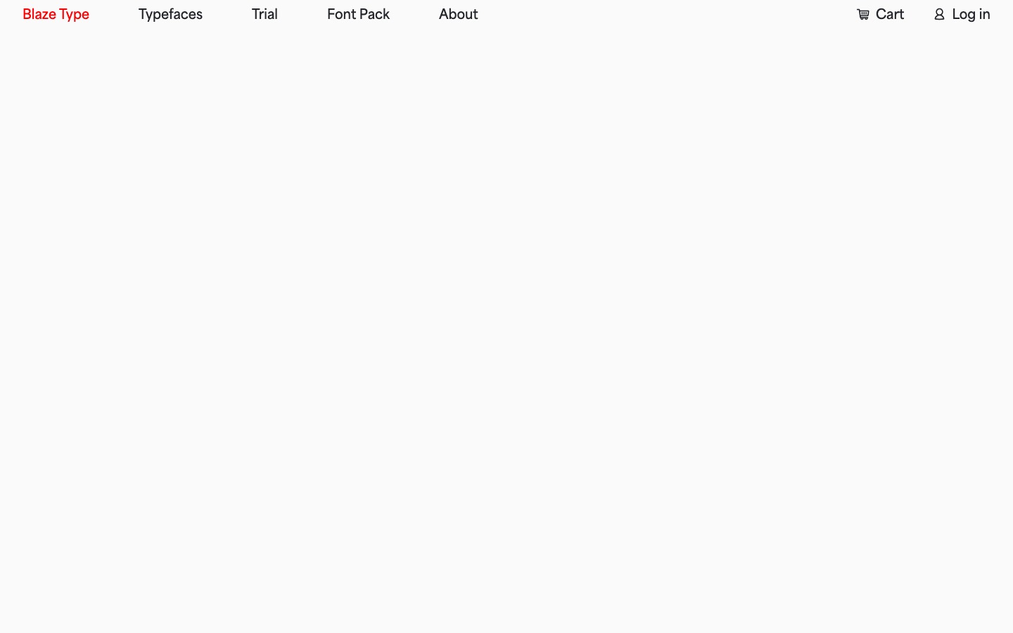 Blaze Type website homepage