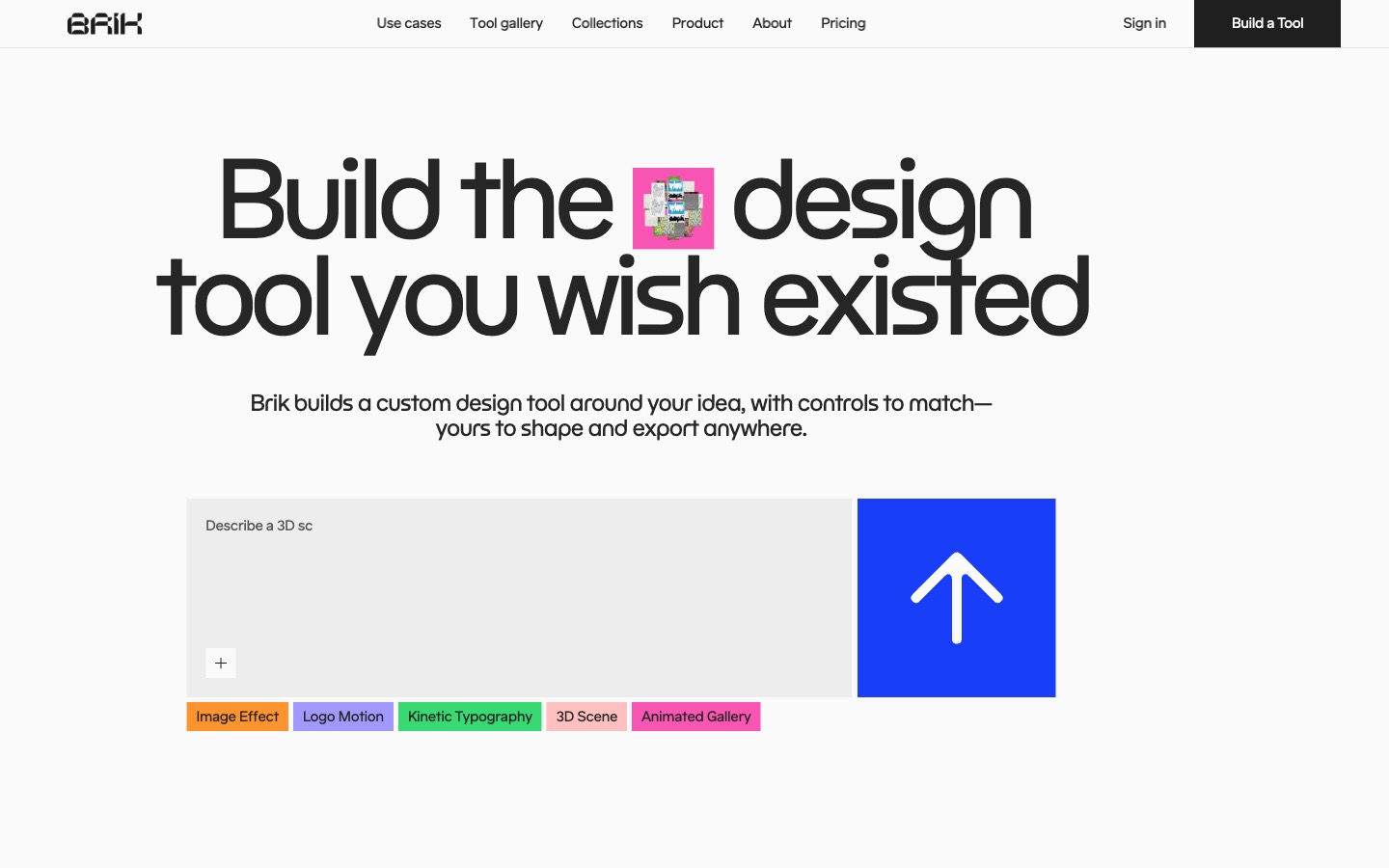 Brik website homepage