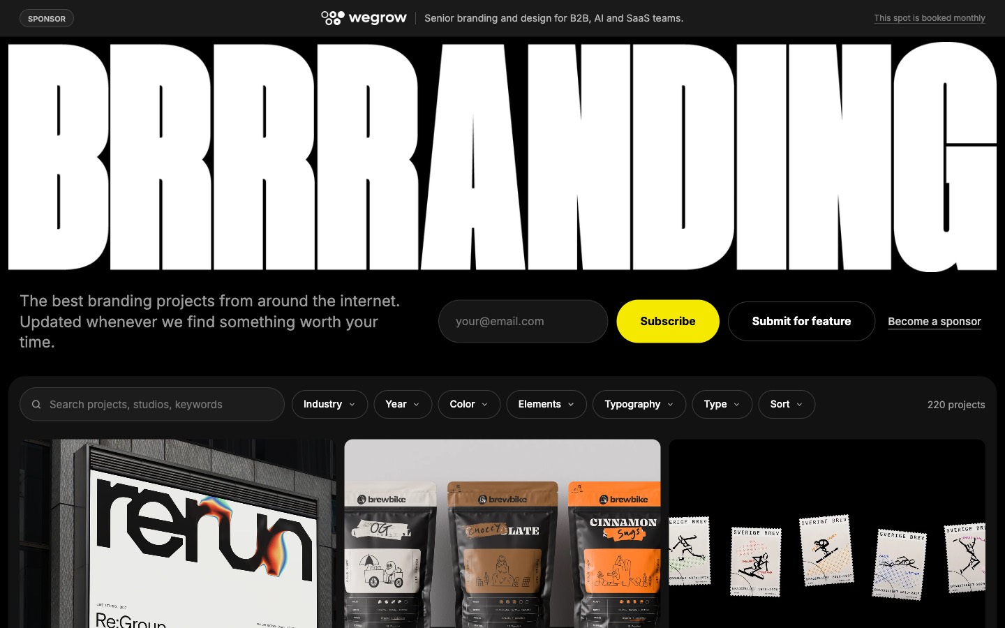 BRRRANDING website homepage