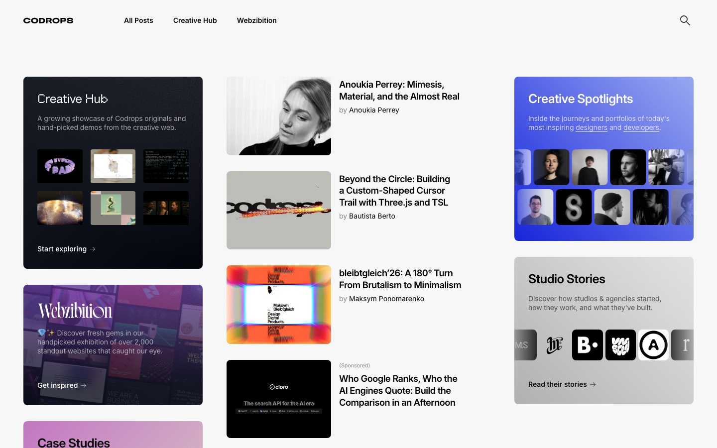 Codrops website homepage