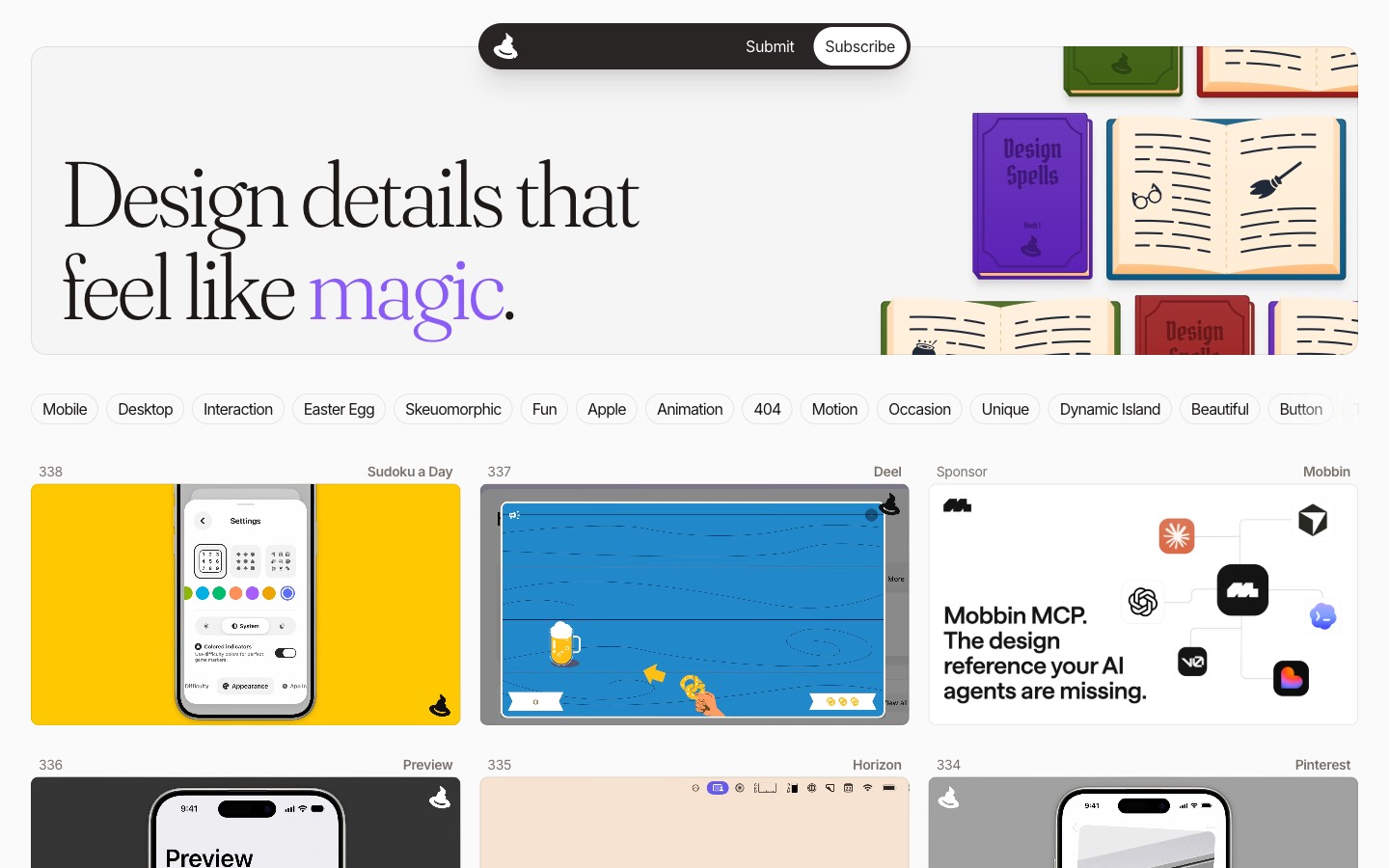 Design Spells website homepage