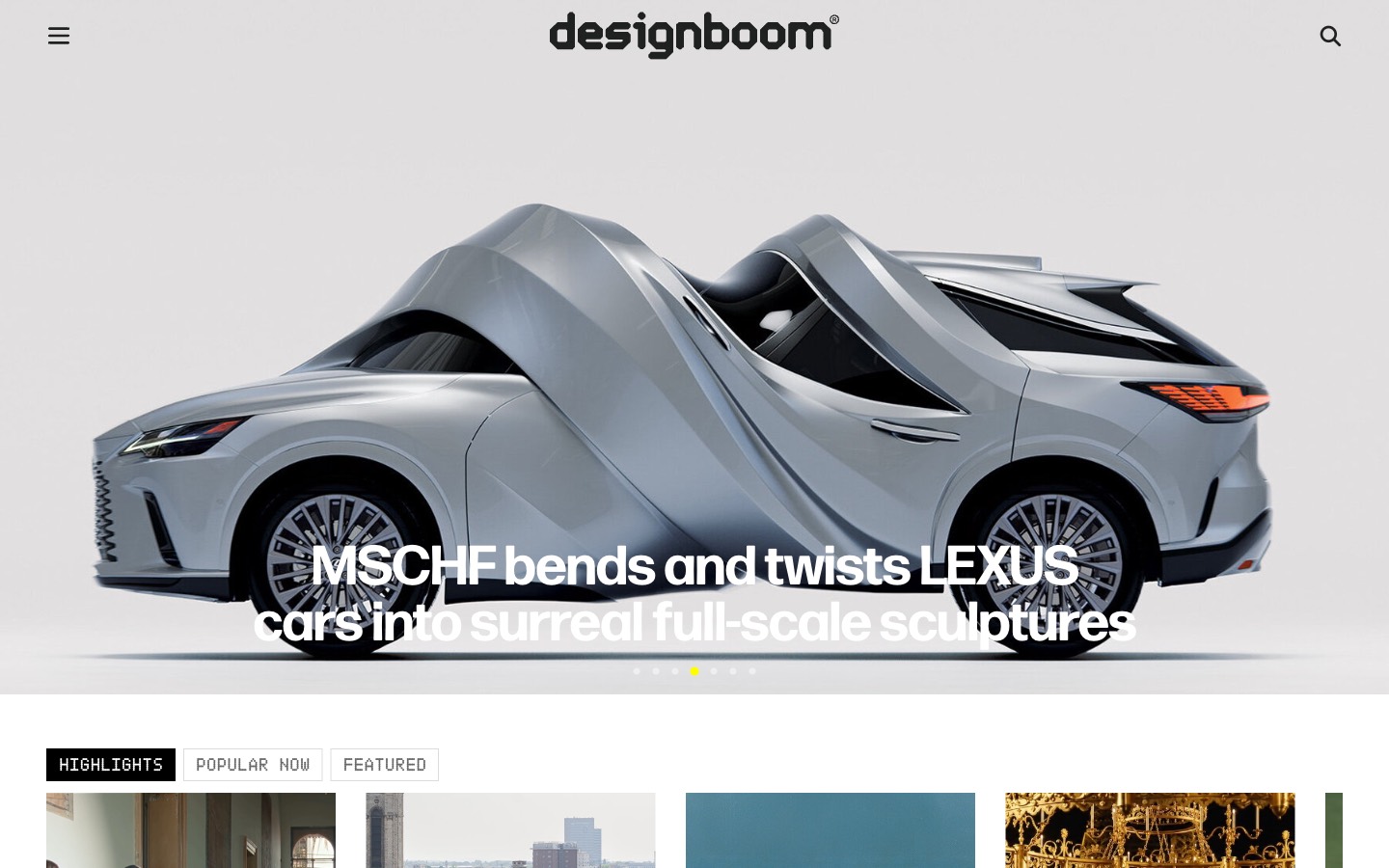 designboom website homepage