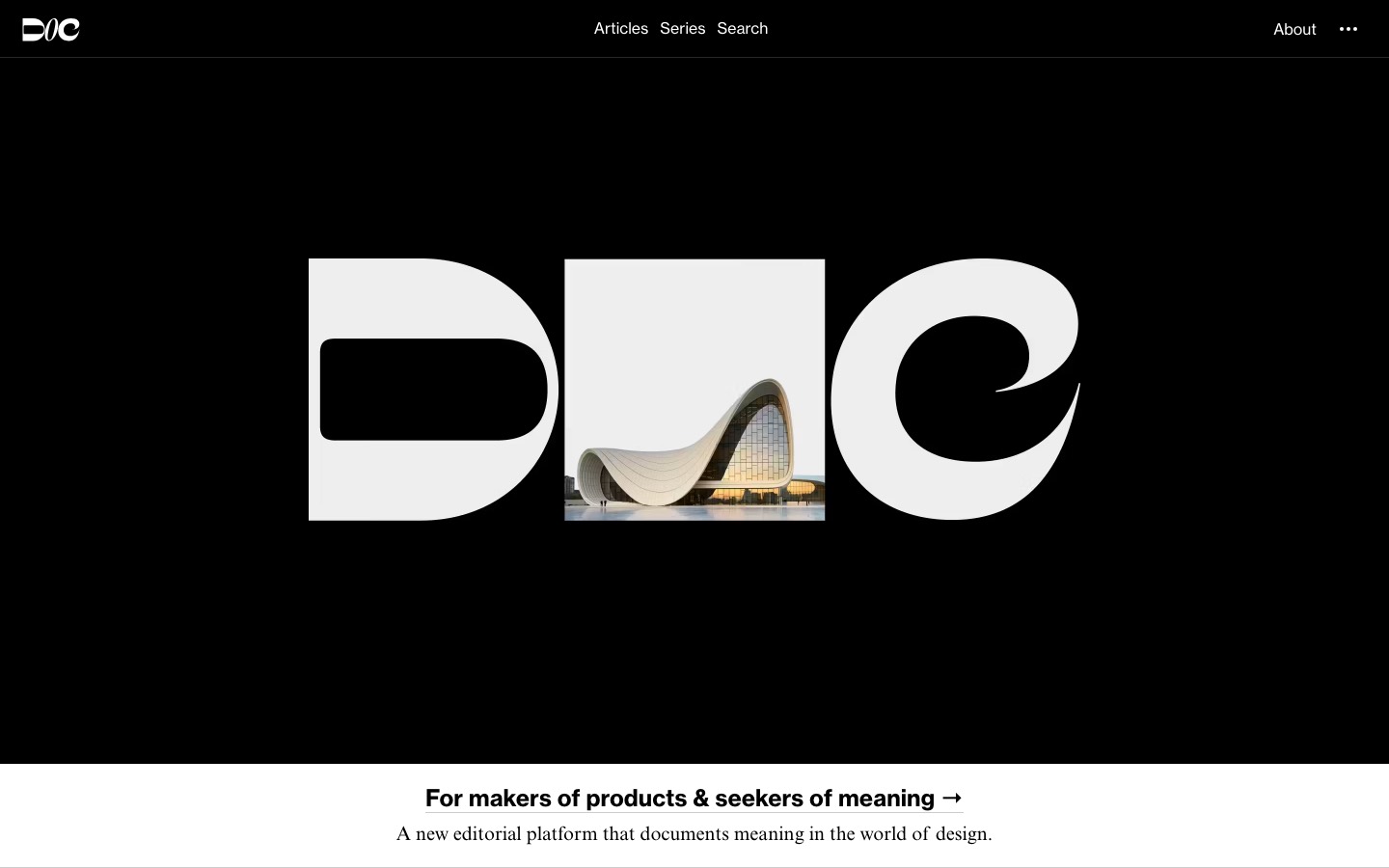 DOC website homepage