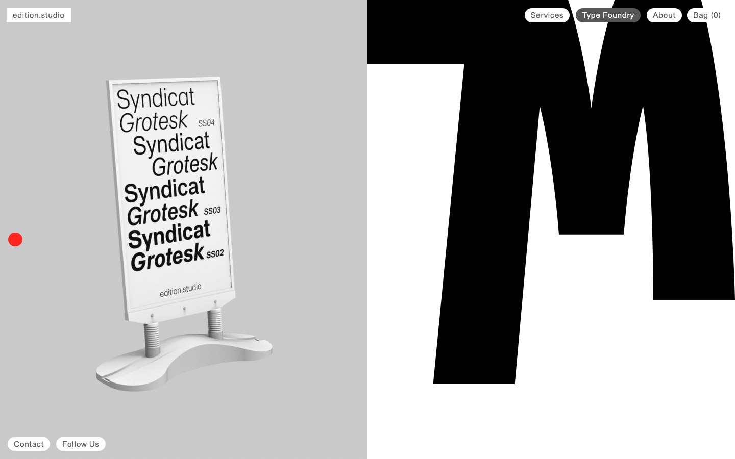 Edition Type website homepage