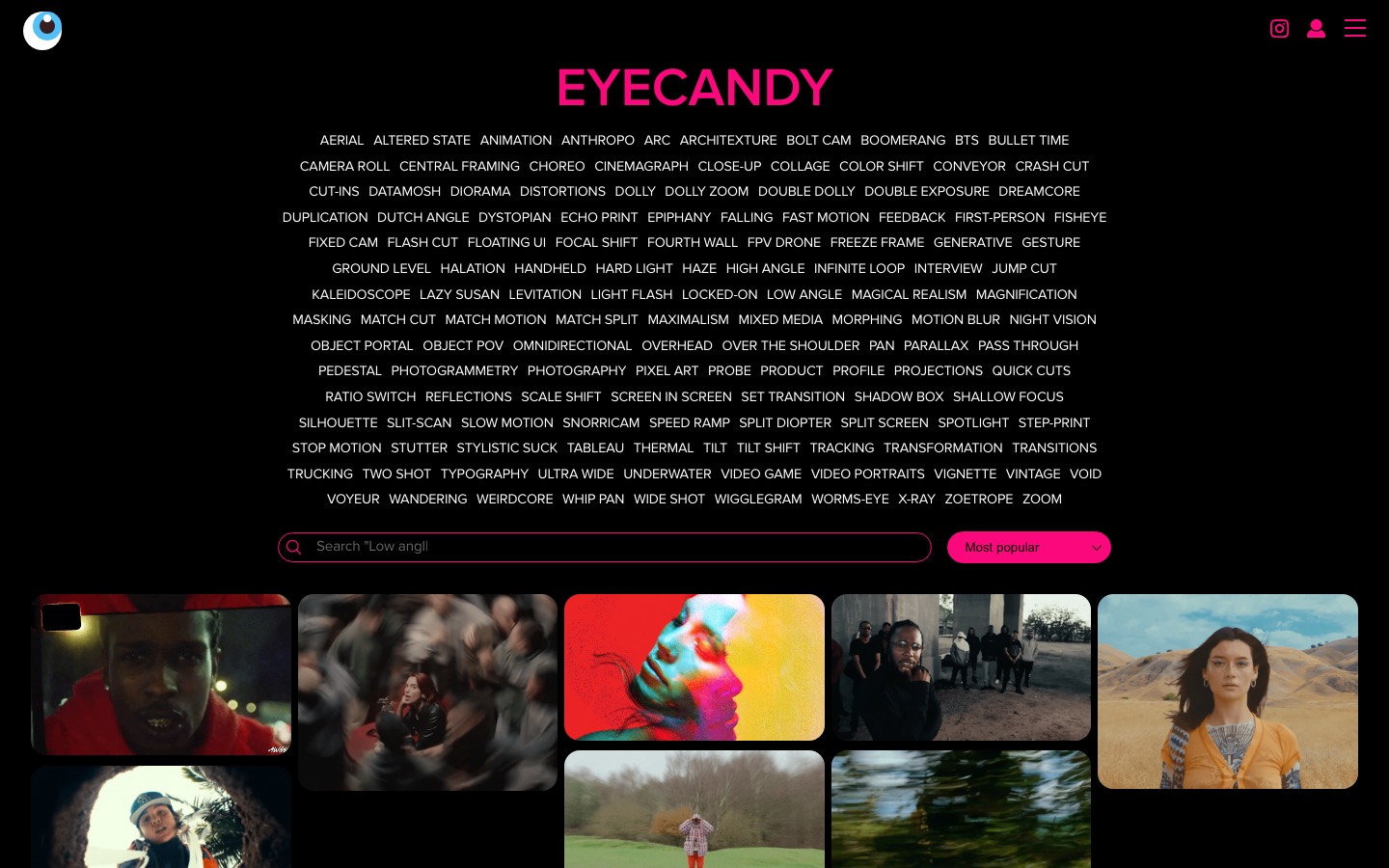 Eyecannndy website homepage