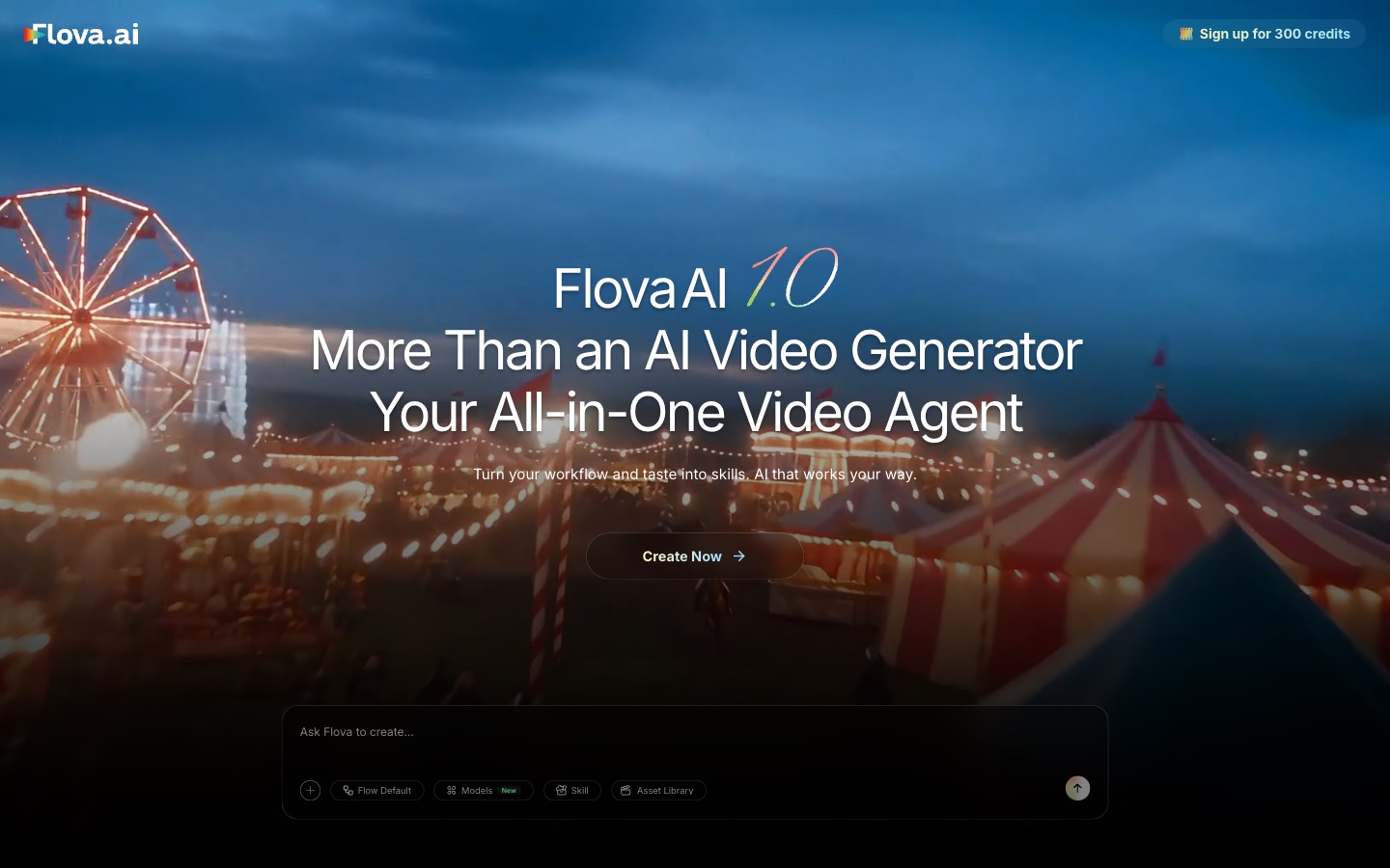 Flova website homepage