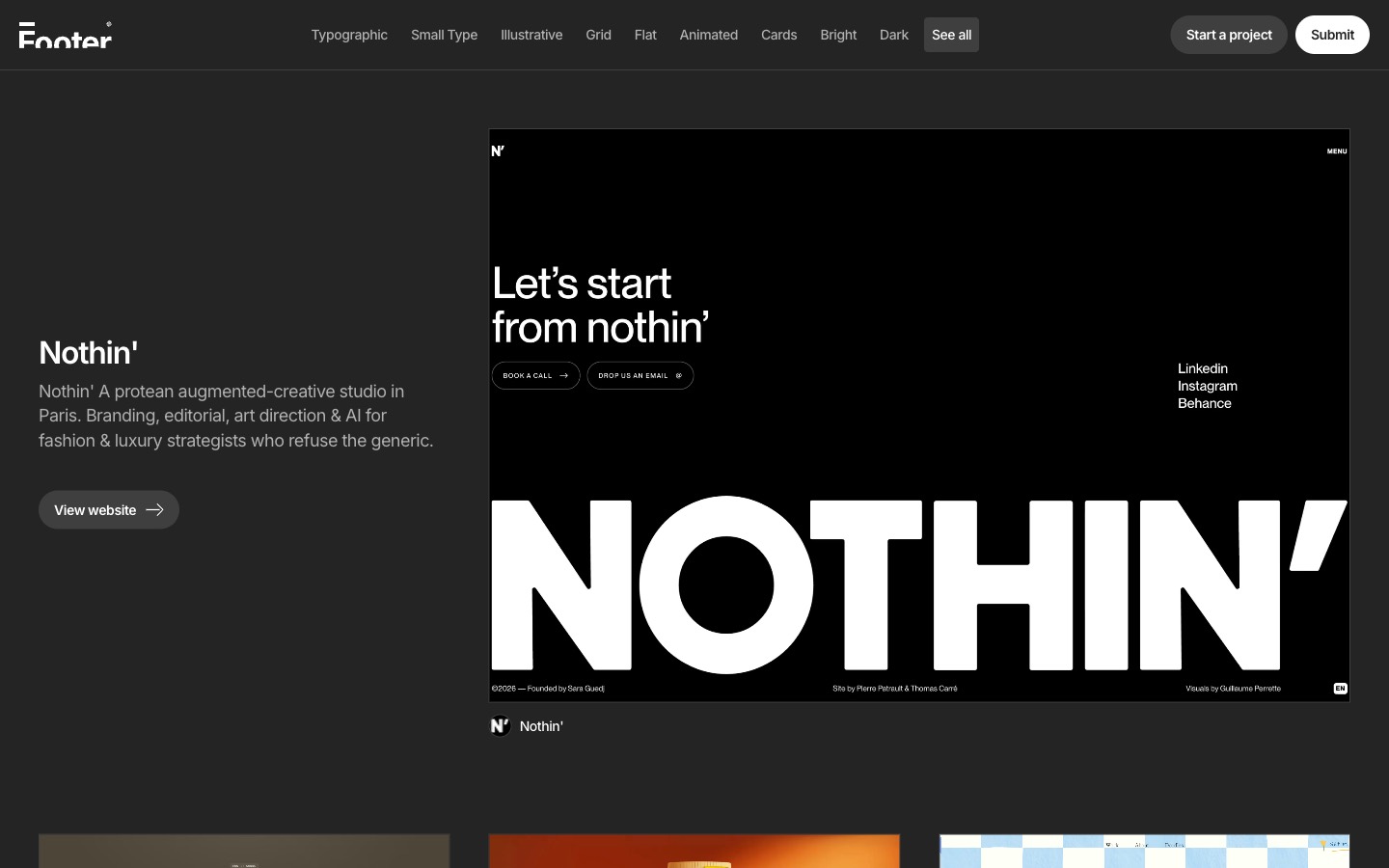 Footer website homepage