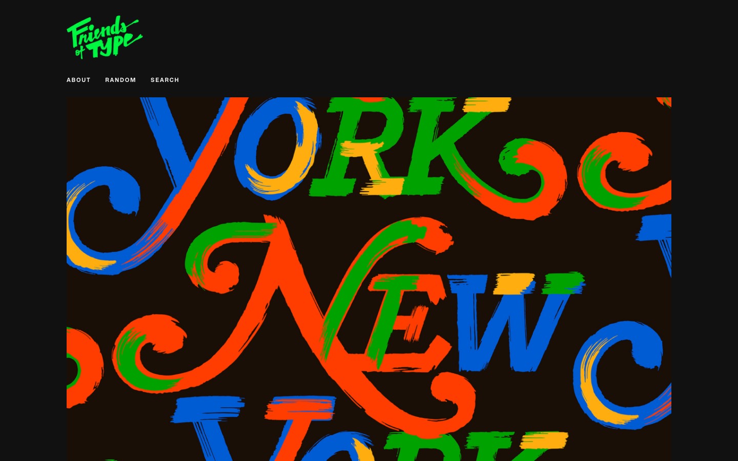 Friends of Type website homepage
