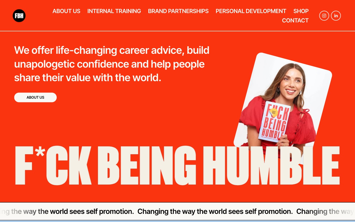 F*ck Being Humble website homepage