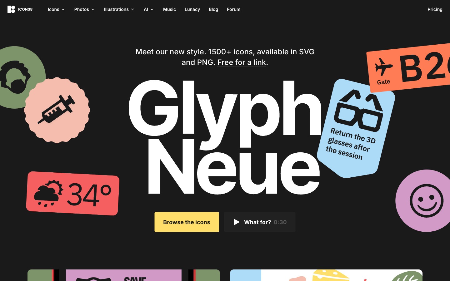 Glyph Neue website homepage