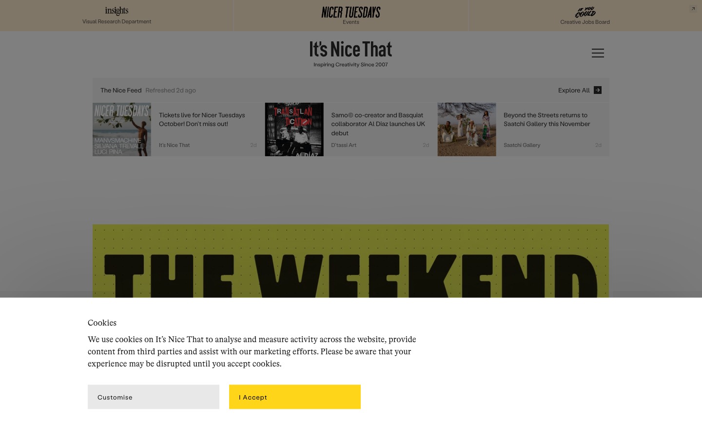 It's Nice That website homepage