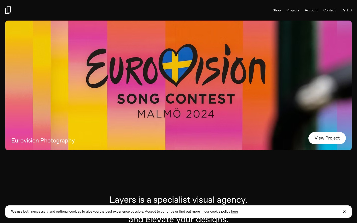 Layers website homepage
