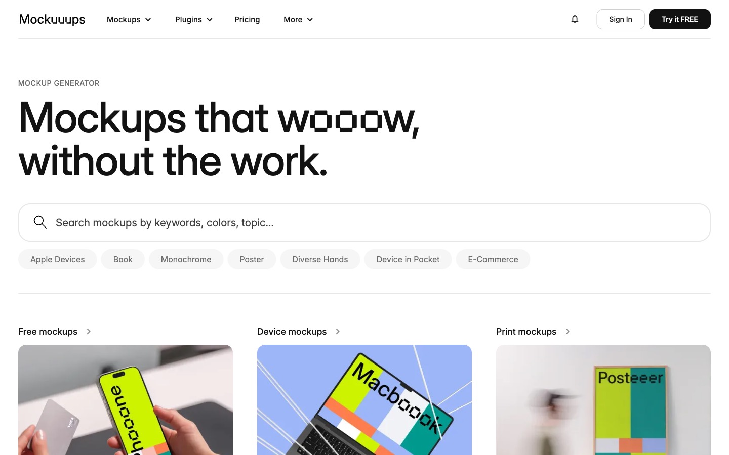 Mockuuups Studio website homepage