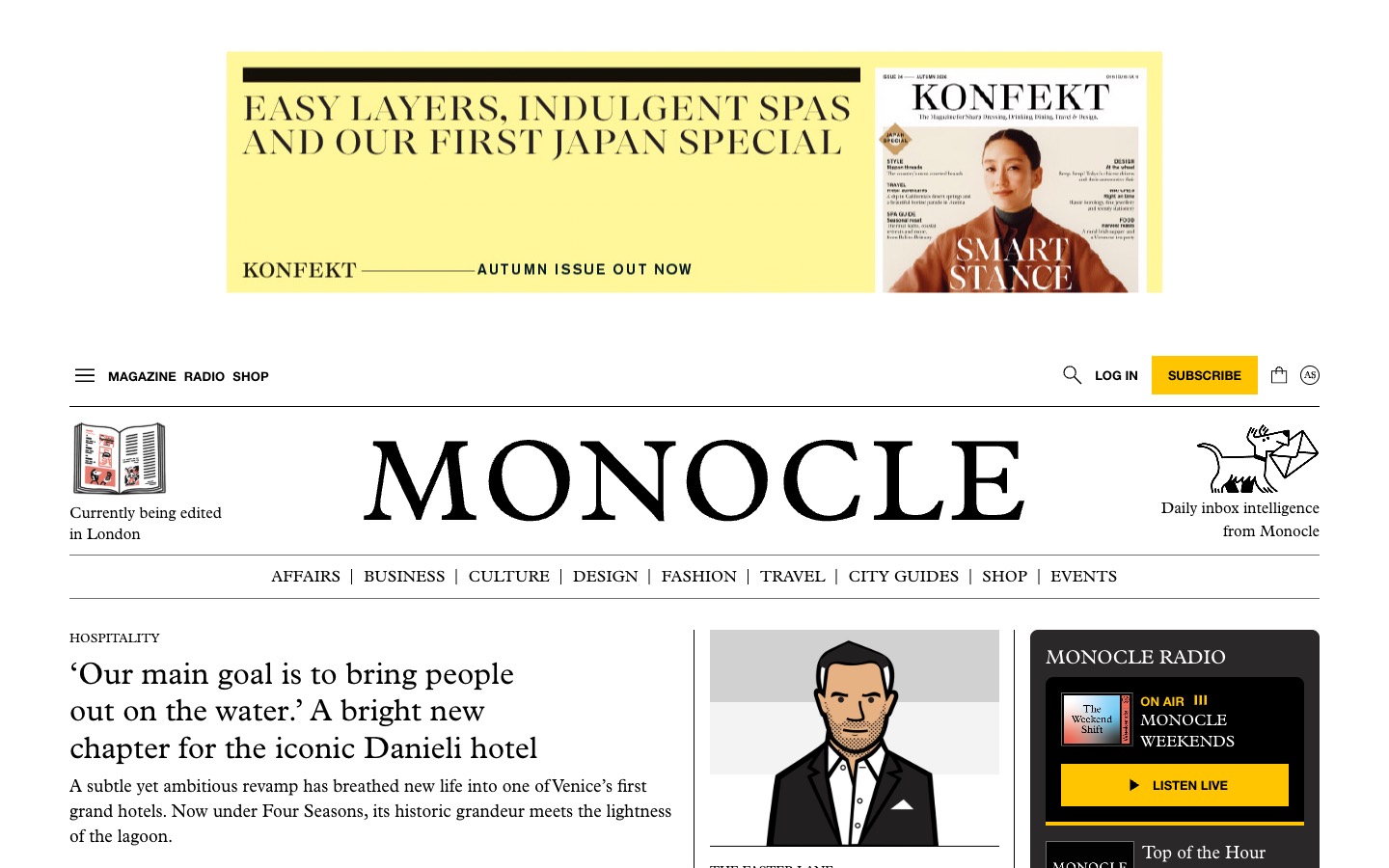 Monocle website homepage