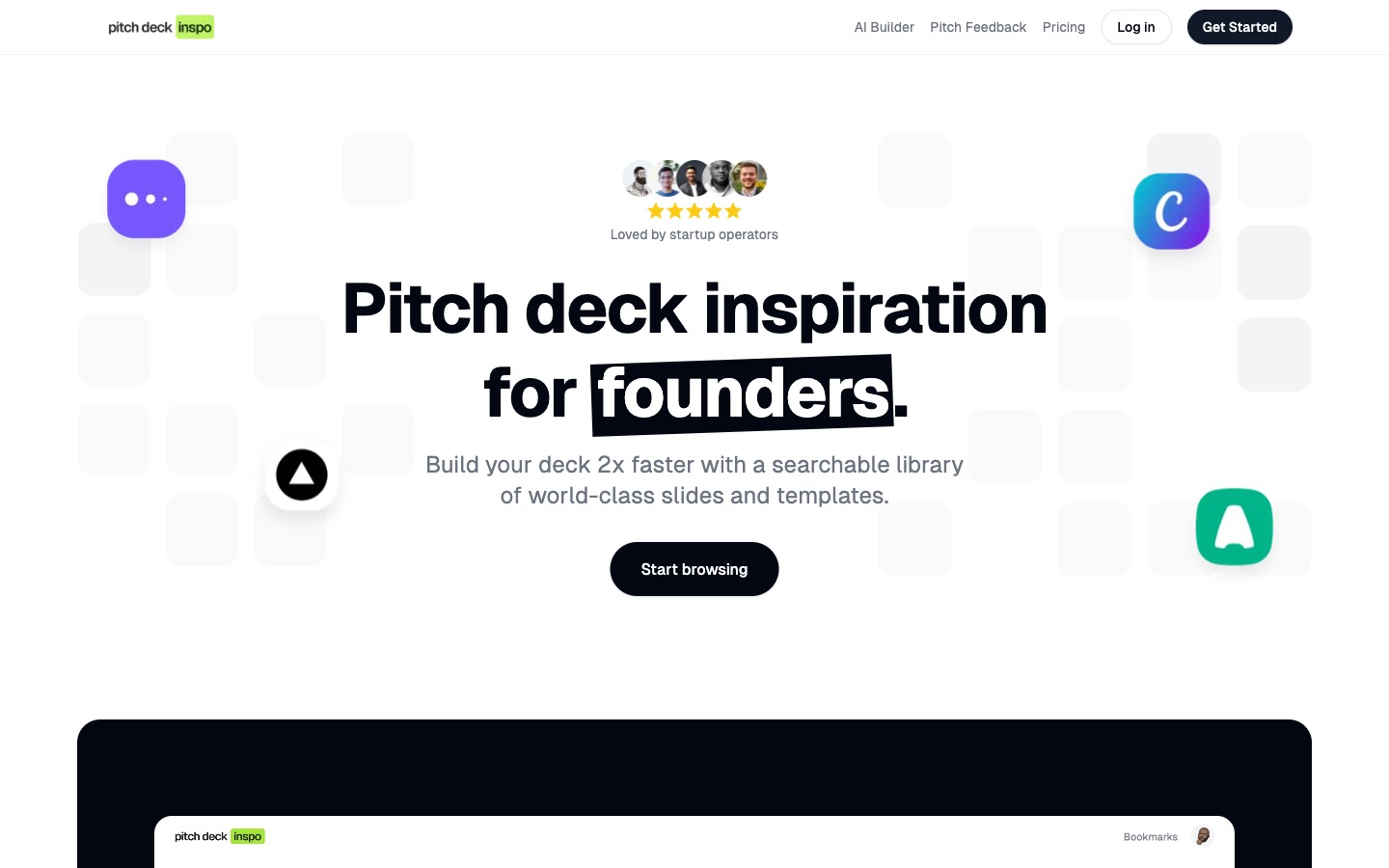 Pitch Deck Inspo website homepage