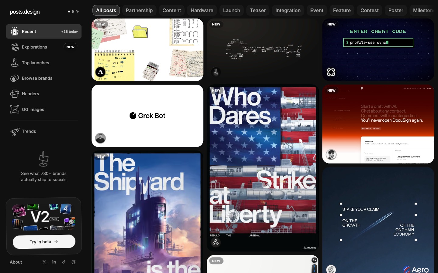 posts.design website homepage