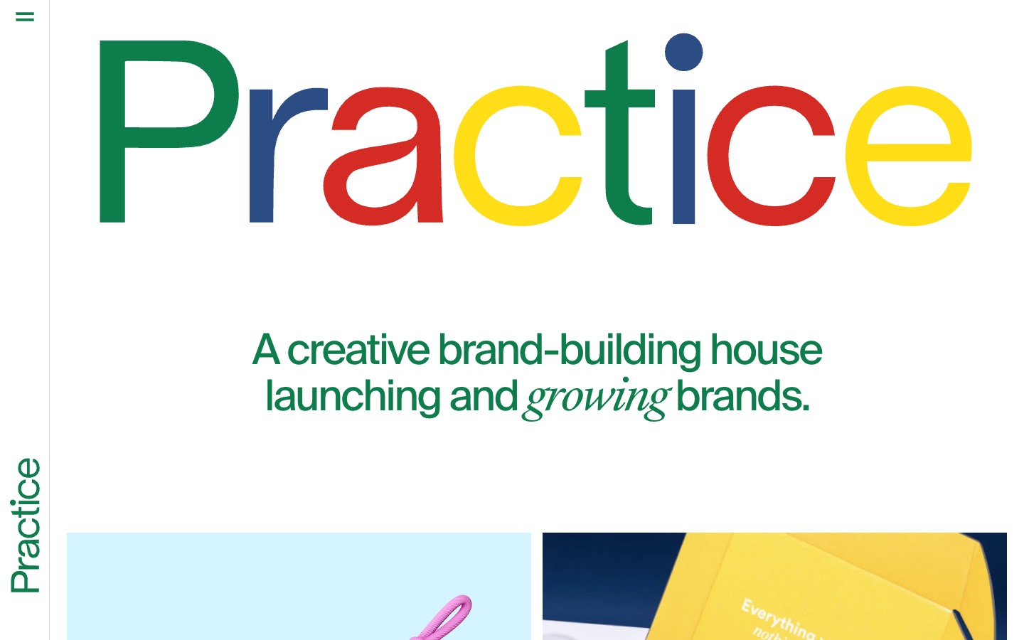 Practice website homepage