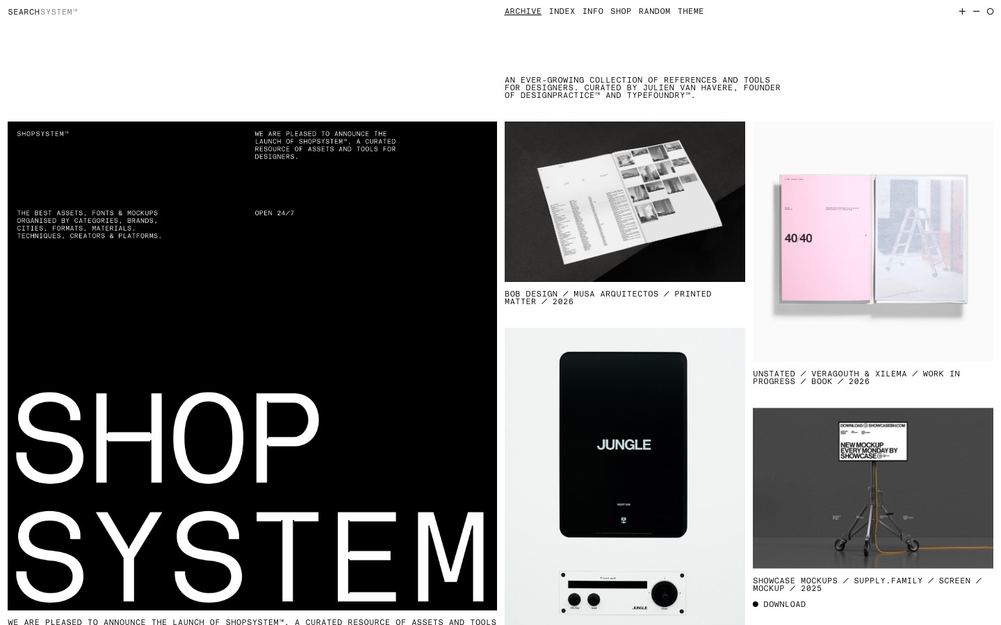Search System website homepage
