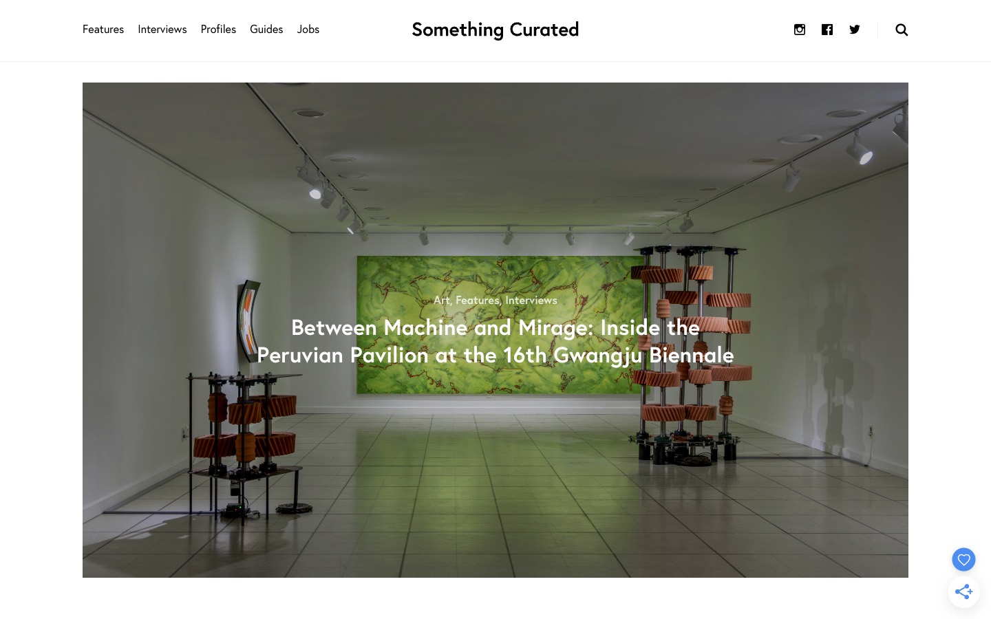 Something Curated website homepage