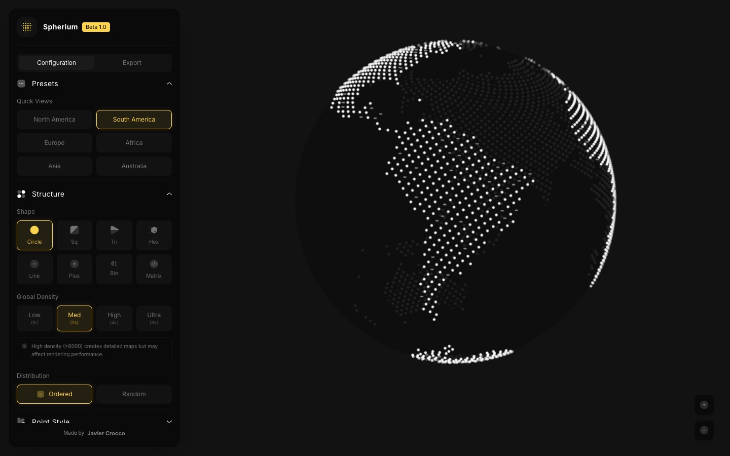 Spherium website homepage