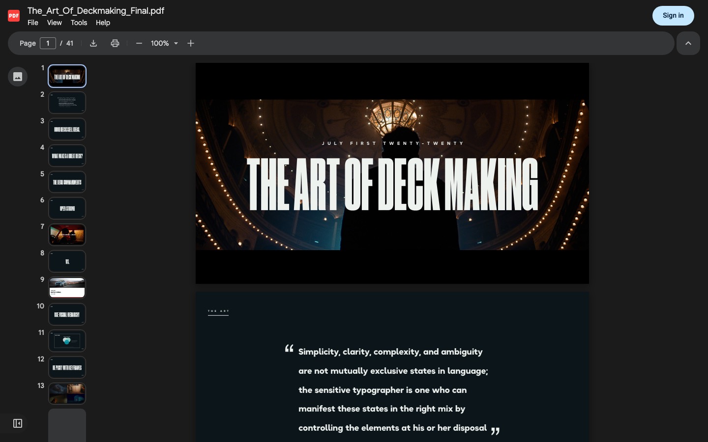 The Art of Decks website homepage
