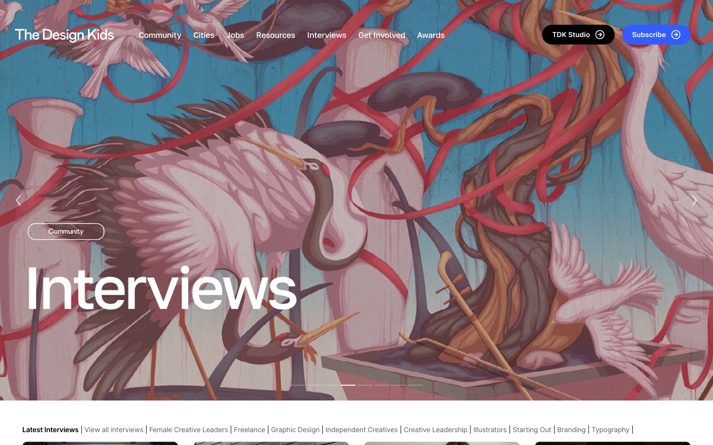 The Design Kids website homepage