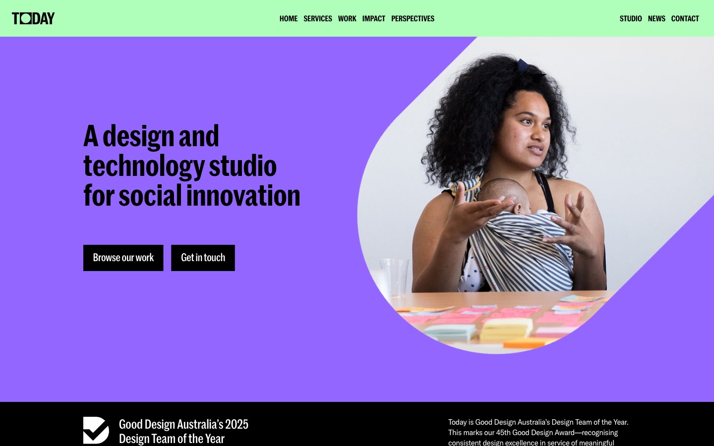 Today website homepage