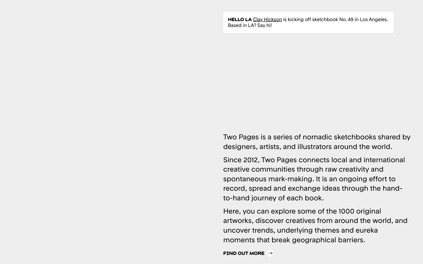 Two Pages website homepage