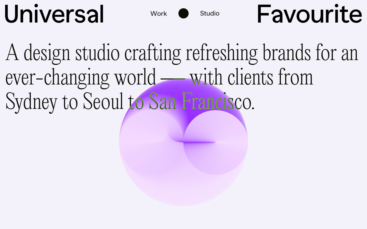 Universal Favourite website homepage