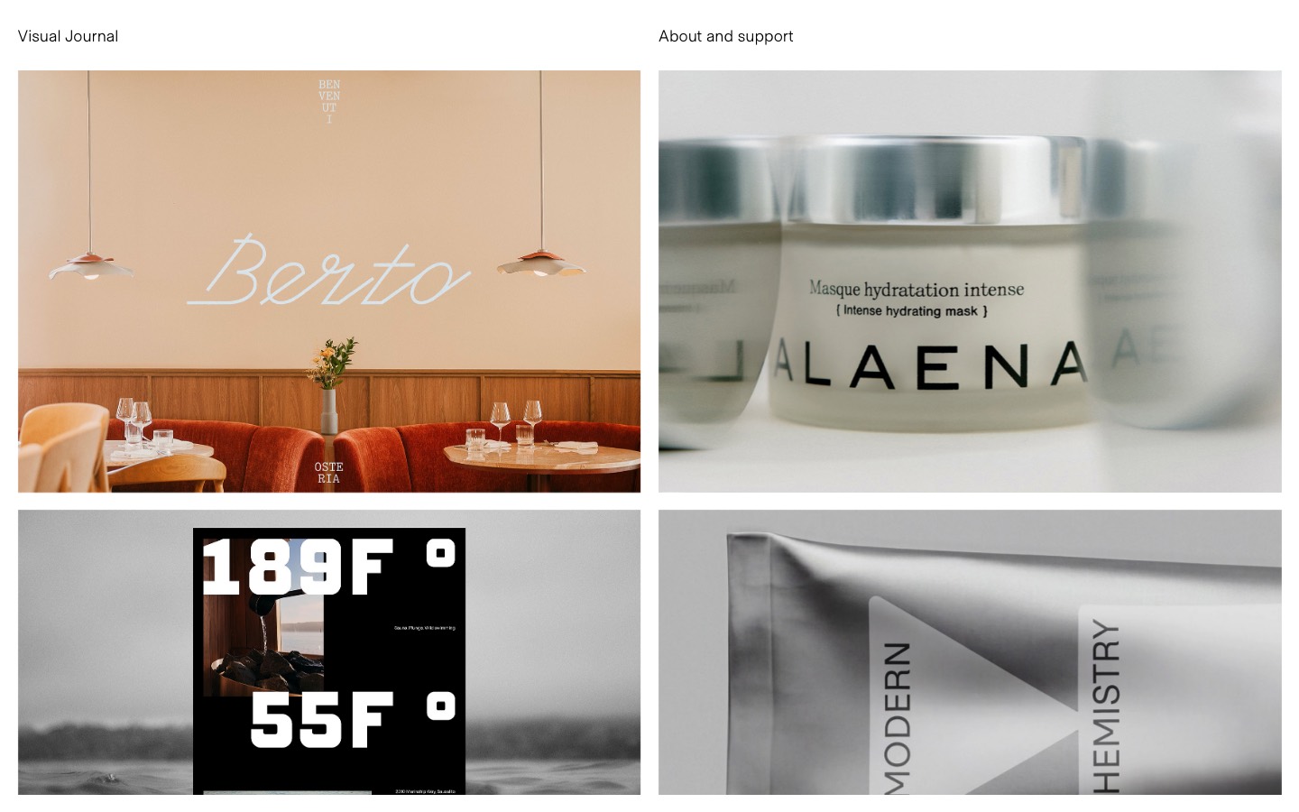 Visual Journal website homepage