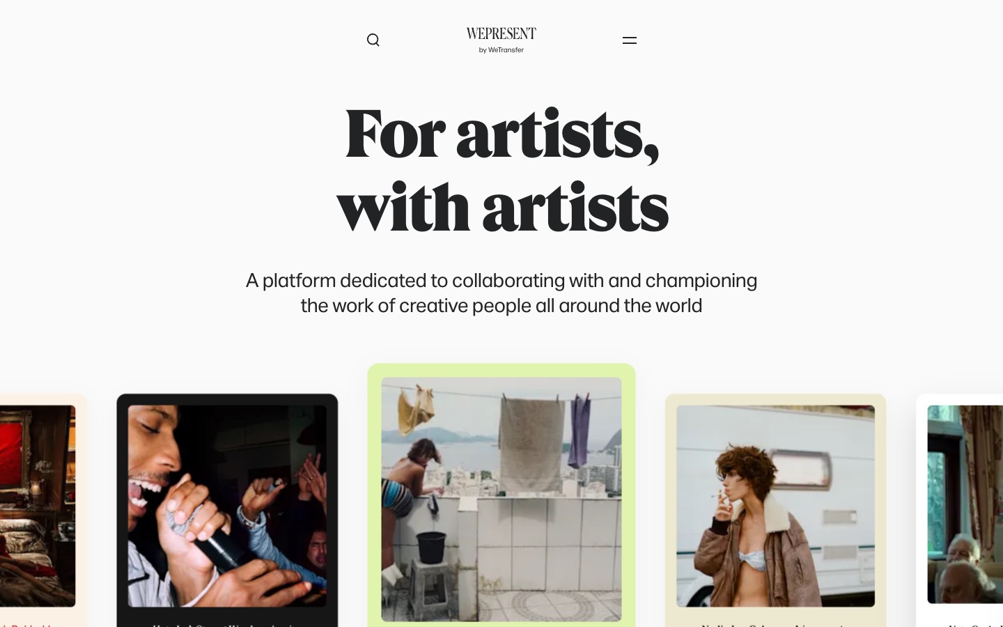 WePresent website homepage