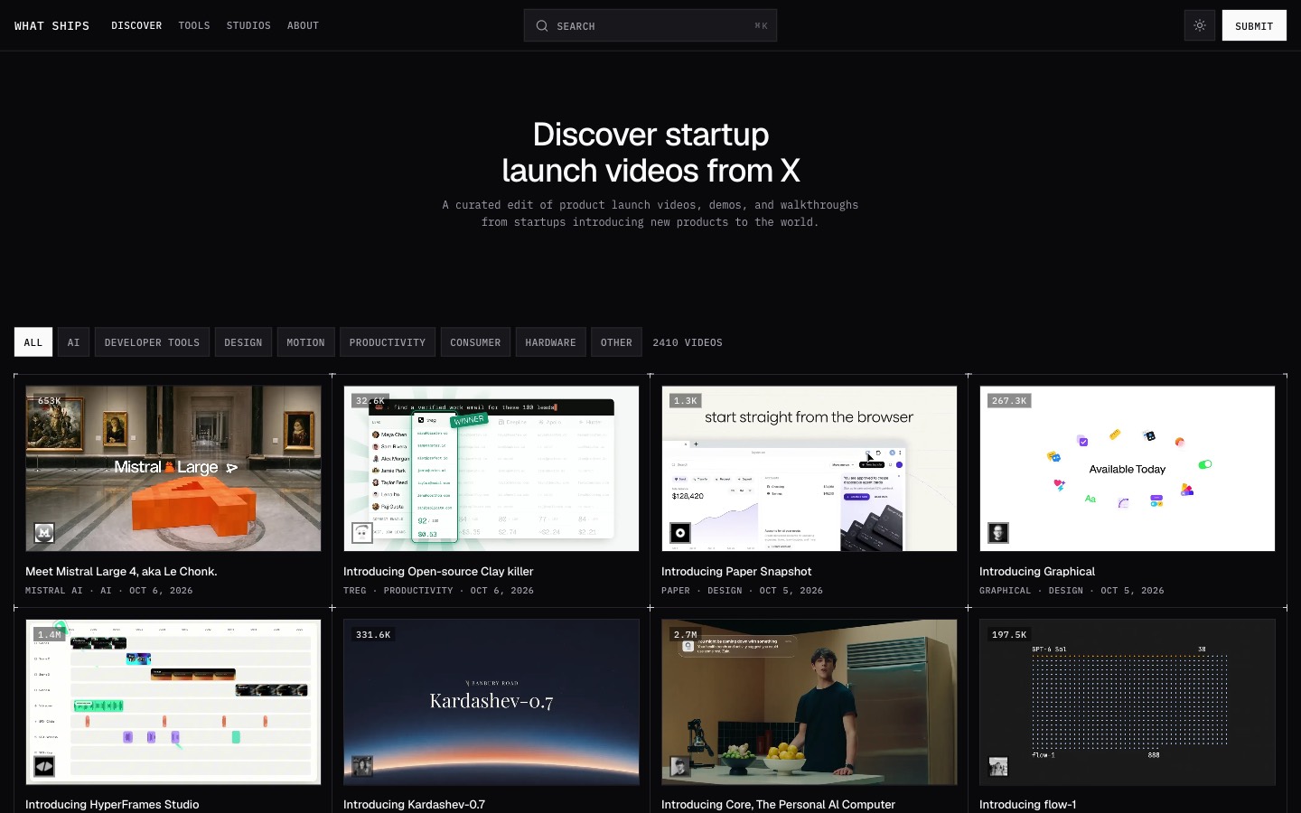 What Ships website homepage